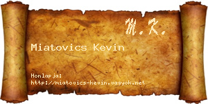Miatovics Kevin névjegykártya
